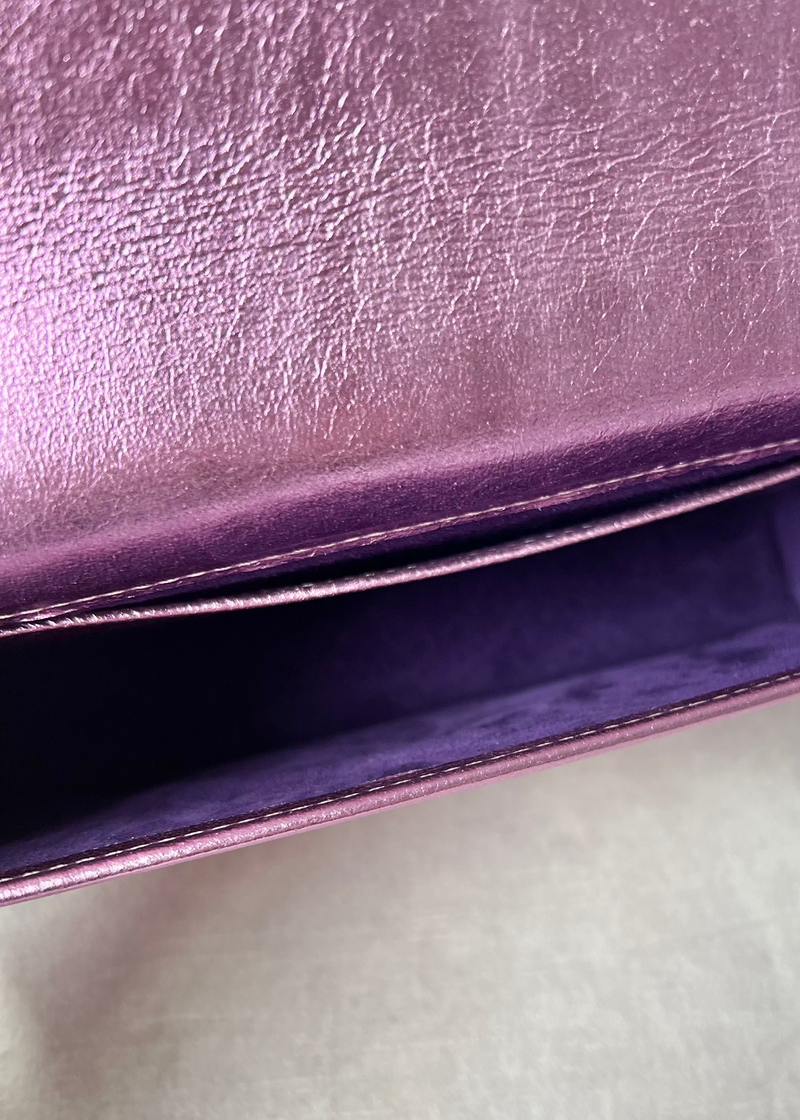 Metallic Bubble Gum Leather Clutch Jane Taylor London