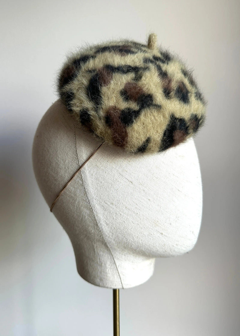 Mini Beret in Leopard Print Jane Taylor London