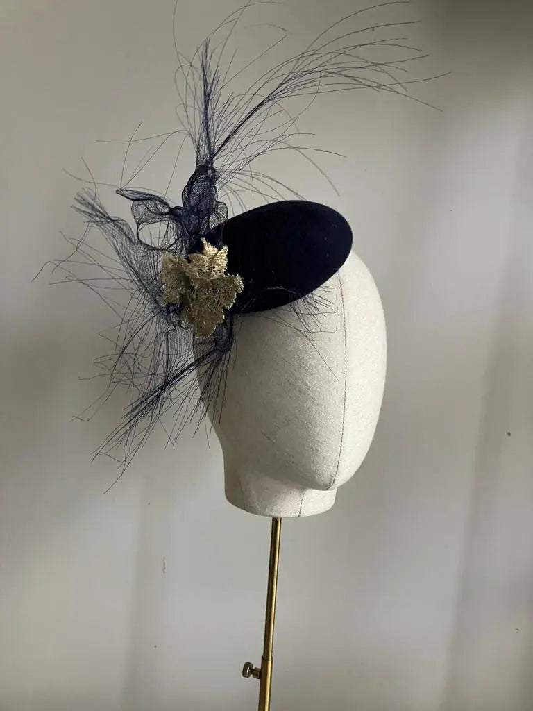 Mini Cocktail Hat with Gold Lace Jane Taylor London