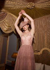 Mini Mena Hat with Organza Wave in Pink Jane Taylor London