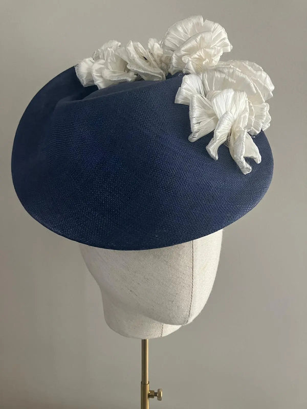 Neith with Vintage Straw- Navy and Ivory Jane Taylor London