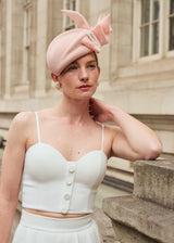 Neso Hat in Crepe with Pearl Buckle Jane Taylor London
