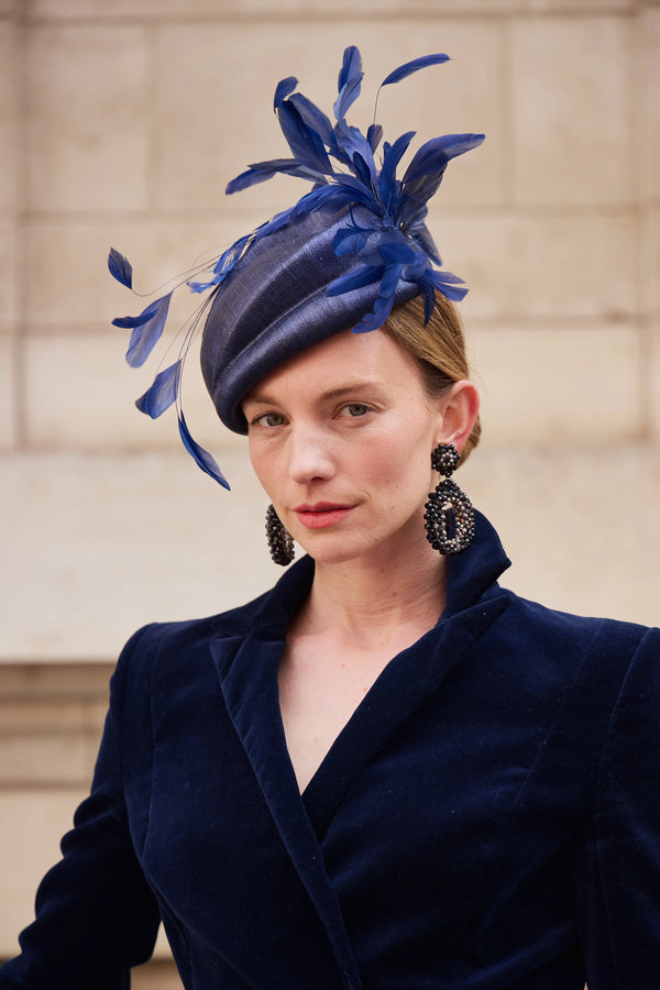 Neso Hat in Pinokpok with Feathers Jane Taylor London