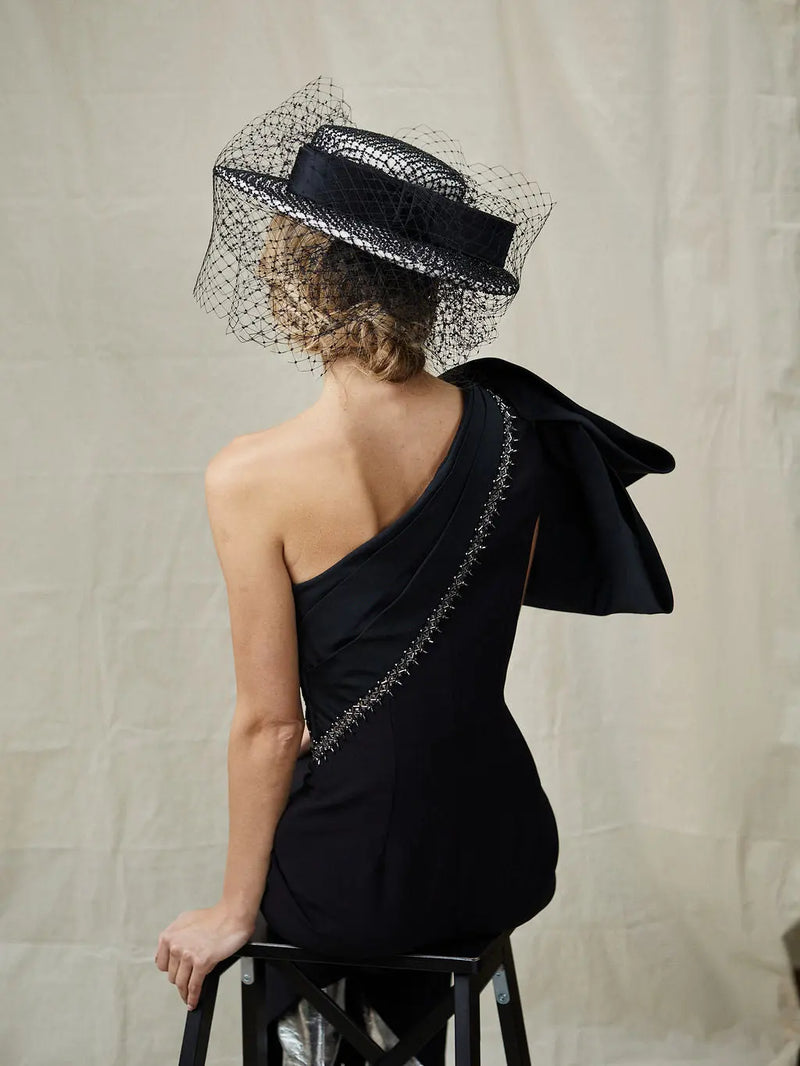 Nete Boater with Veiling Jane Taylor London