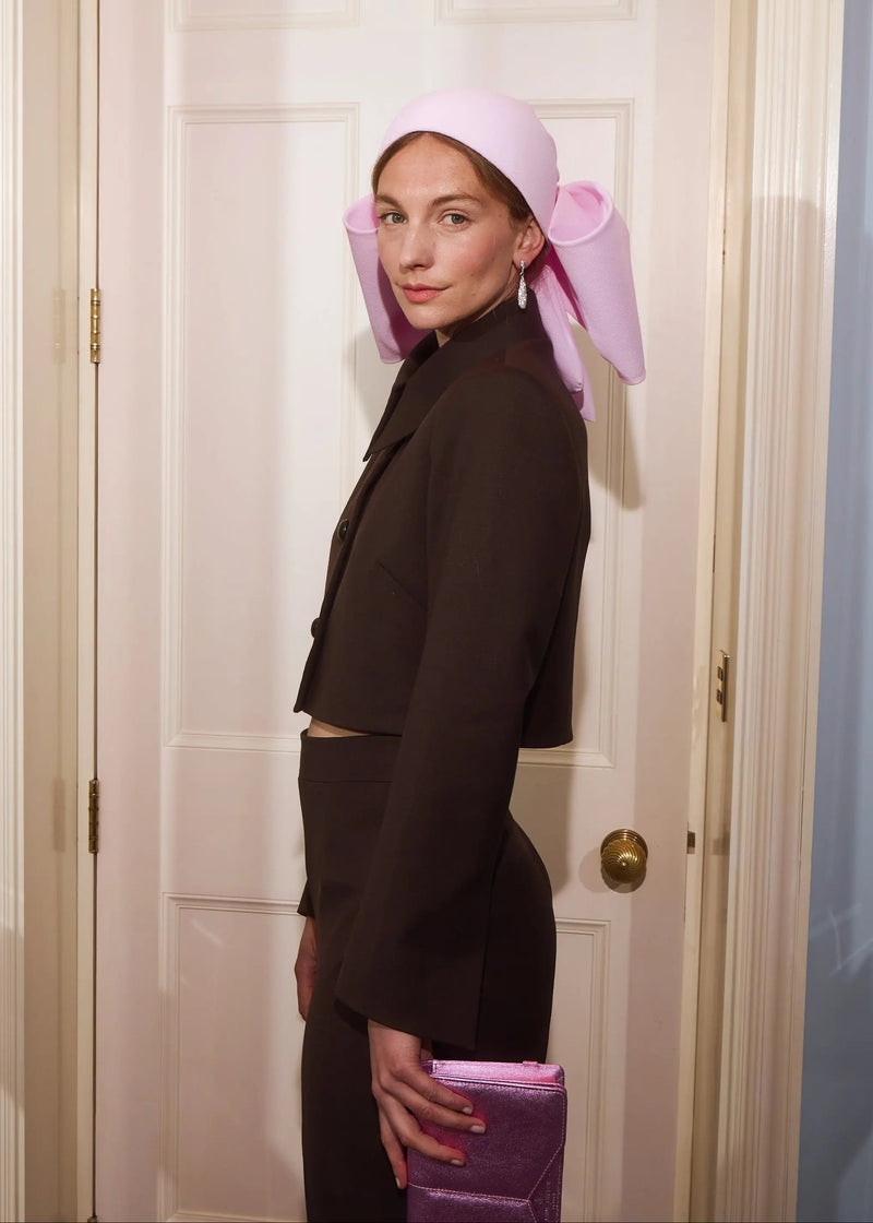Nyx Skullcap Hat with Oversized Bow Jane Taylor London