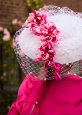Pomona Hat in Sinamay with Veiling and Flowers Jane Taylor London