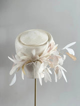 Roma Pillbox with Feathers - Ivory Jane Taylor London