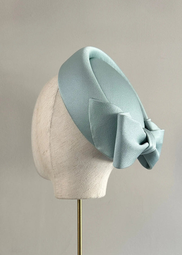 Roma Tailored Pillbox in Satin with Bow Jane Taylor London