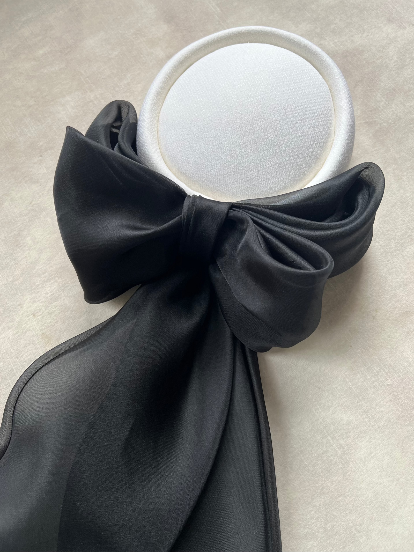 Roma Tailored Pillbox in Crepe with Organza Bow - Jane Taylor London