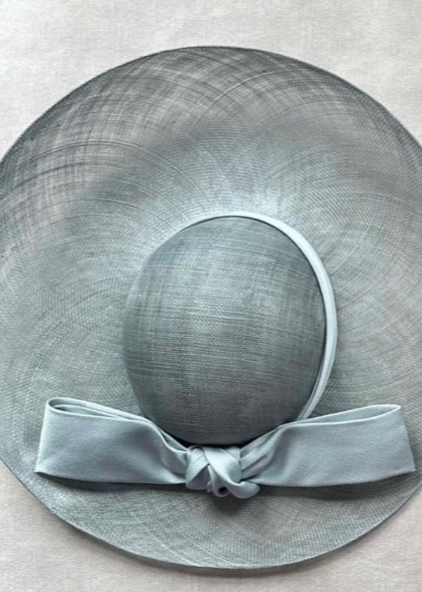 Danu in Sinamay with Satin Bow in Sky Blue