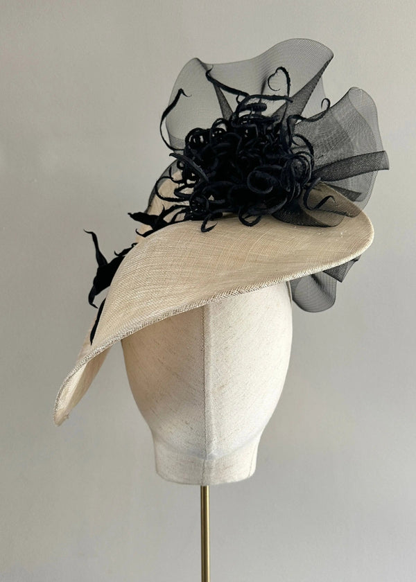 Shell Hat in Straw with Chrysanthemums and Leaves Jane Taylor London