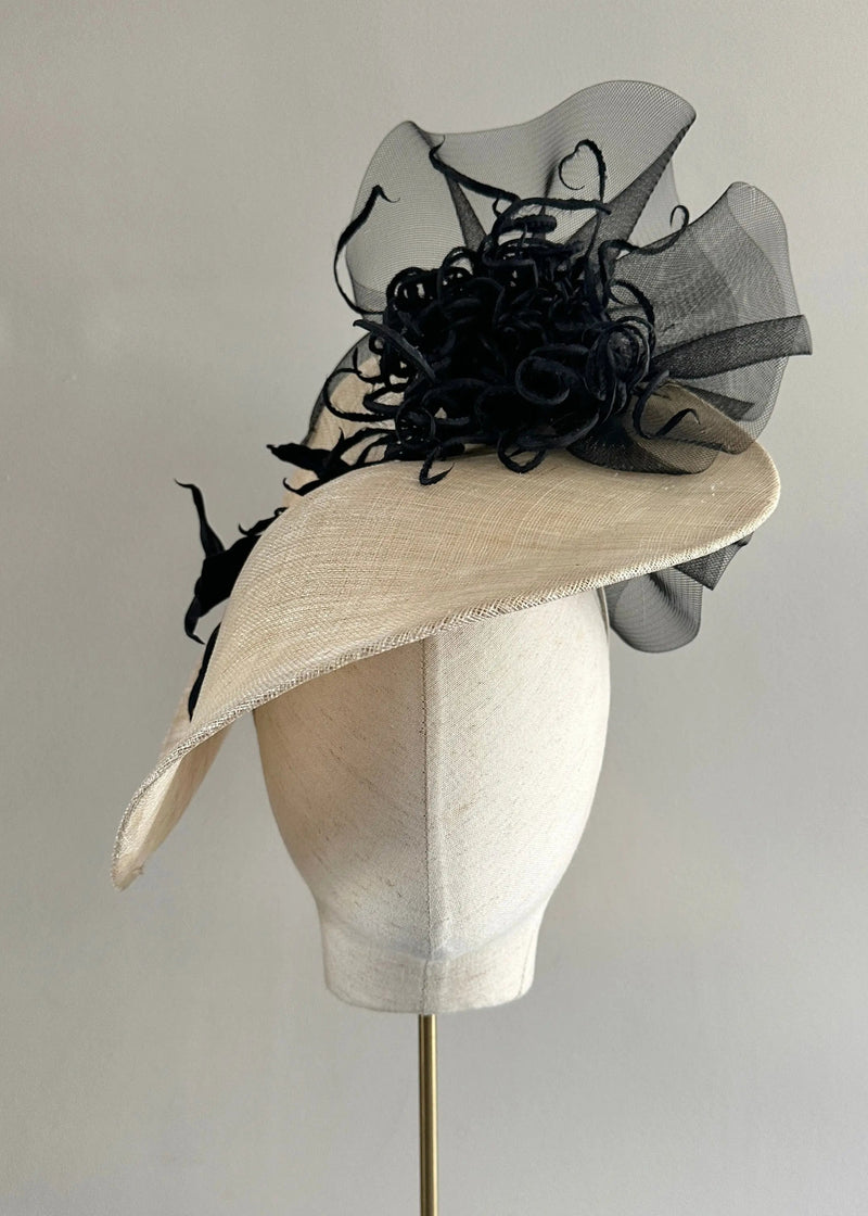 Shell Hat in Straw with Chrysanthemums and Leaves Jane Taylor London