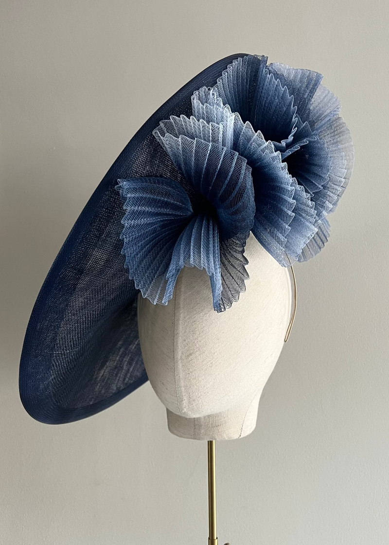 Slice with Pleated Crin in Navy Jane Taylor London