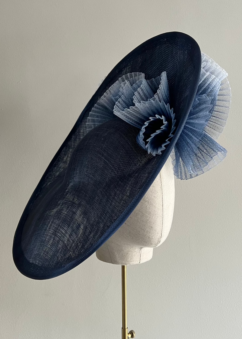 Slice with Pleated Crin in Navy Jane Taylor London