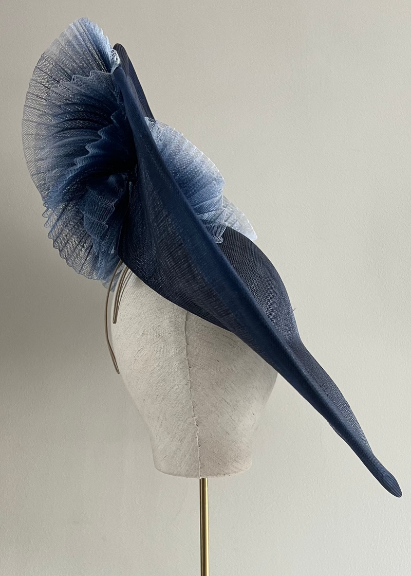 Slice with Pleated Crin in Navy Jane Taylor London