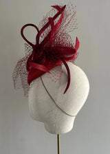 Small Teardrop Cocktail Hat in Red Jane Taylor London