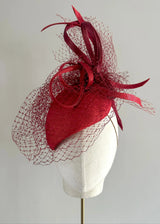 Small Teardrop Cocktail Hat in Red Jane Taylor London