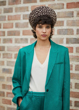 Leopard Structured Pillbox in Animal Print