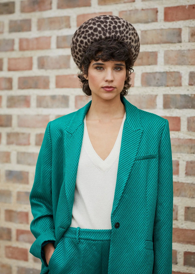 Leopard Structured Pillbox in Animal Print