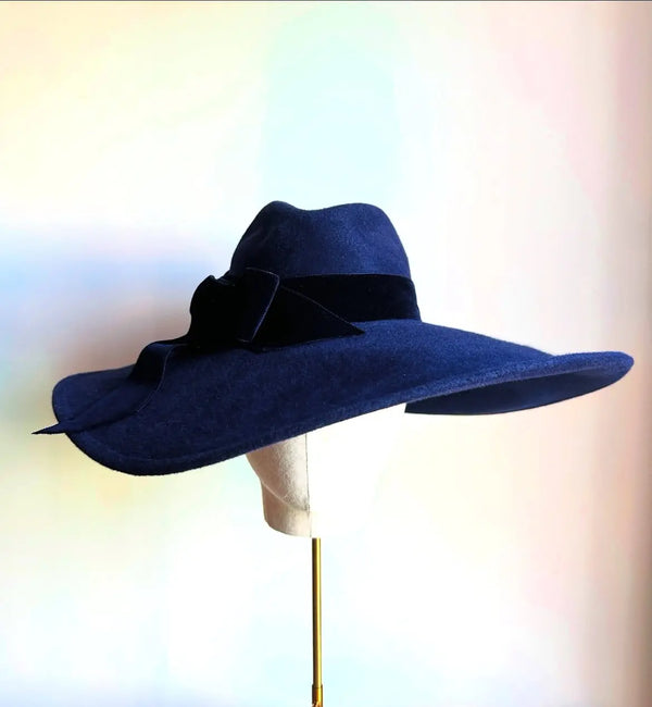 Sweeping Brim with Velvet Bow Jane Taylor London