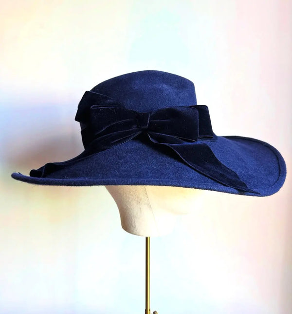 Sweeping Brim with Velvet Bow Jane Taylor London