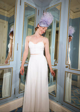 Teardrop Cocktail Hat with Buntal Bows - Lilac Jane Taylor London