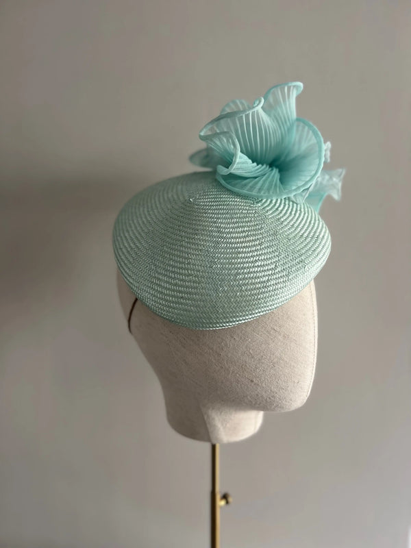 Teardrop Cocktail Hat with Pleated Organza - Mint Jane Taylor London