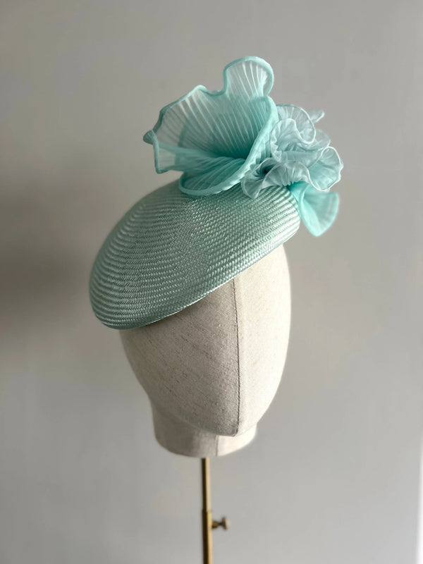 Teardrop Cocktail Hat with Pleated Organza - Mint Jane Taylor London