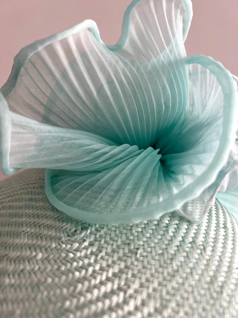 Teardrop Cocktail Hat with Pleated Organza - Mint Jane Taylor London
