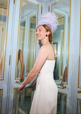 Teardrop Hat with Feathers in Lilac Jane Taylor London