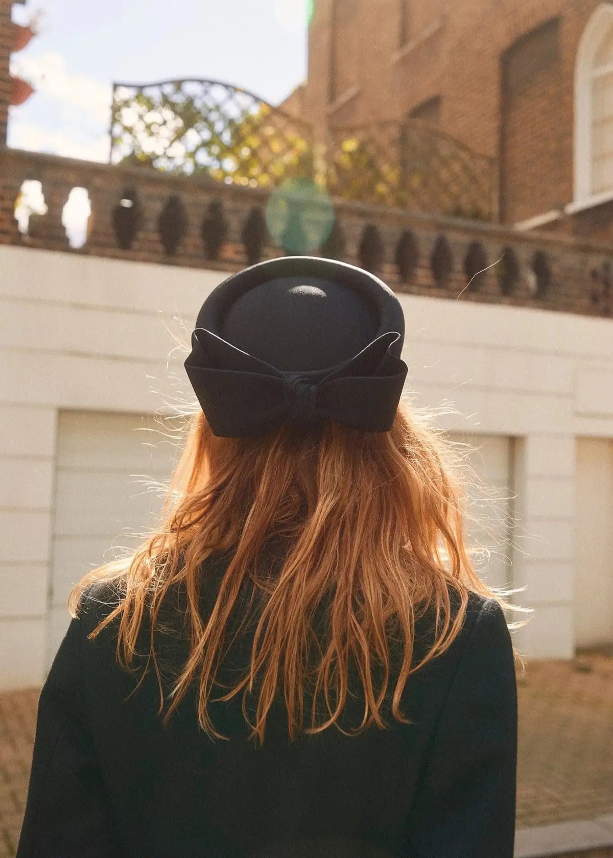 The Satin Halo® Pillbox with Crushed Bow in Black - Jane Taylor London