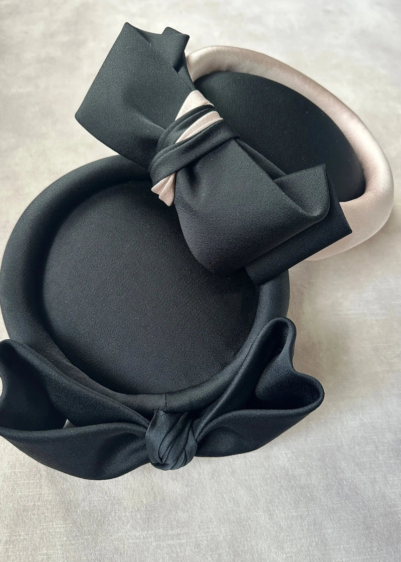 The Halo® Pillbox in Satin with Crushed Bow in Blush (Copy) Jane Taylor London