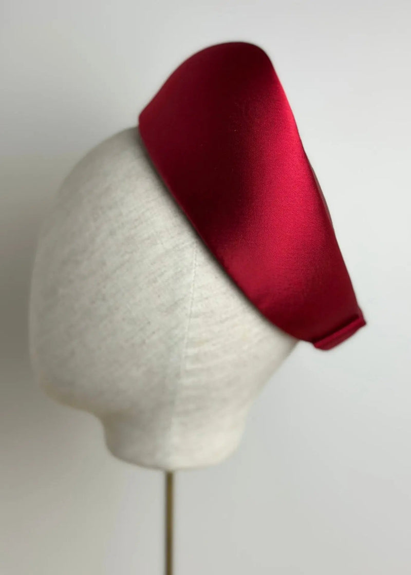The Halo® Pillbox in Satin with Tailored Bow in Red Jane Taylor London
