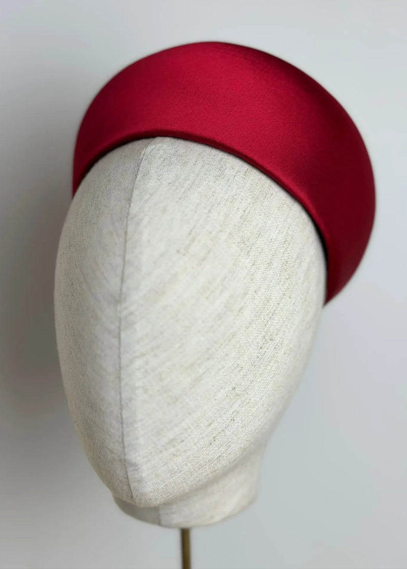 The Halo® Pillbox in Satin with Tailored Bow in Red Jane Taylor London