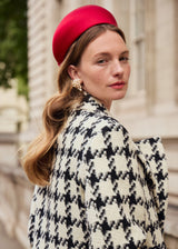 The Halo® Pillbox in Satin with Tailored Bow in Red Jane Taylor London
