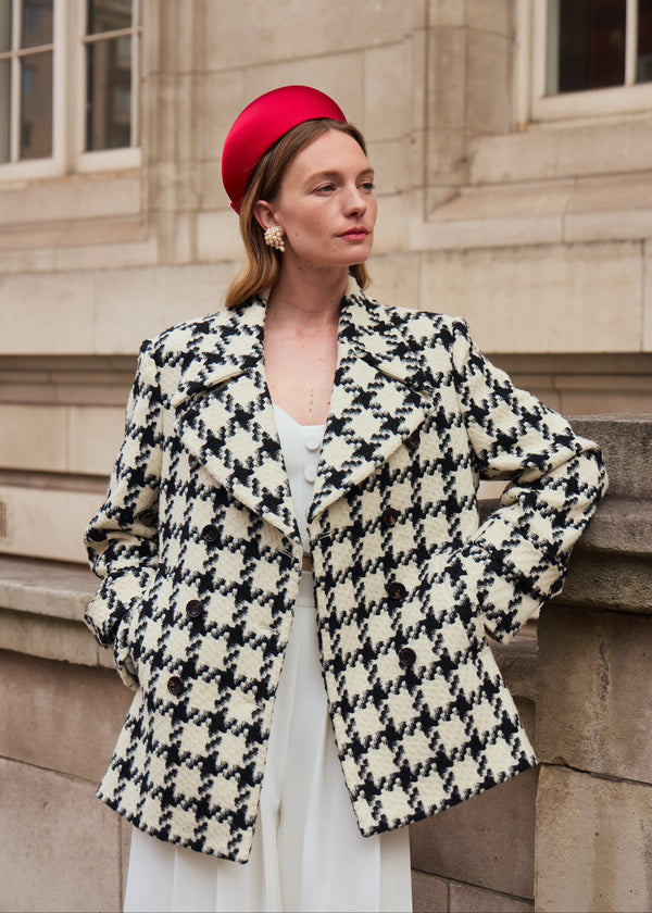 The Halo® Pillbox in Satin with Tailored Bow in Red Jane Taylor London