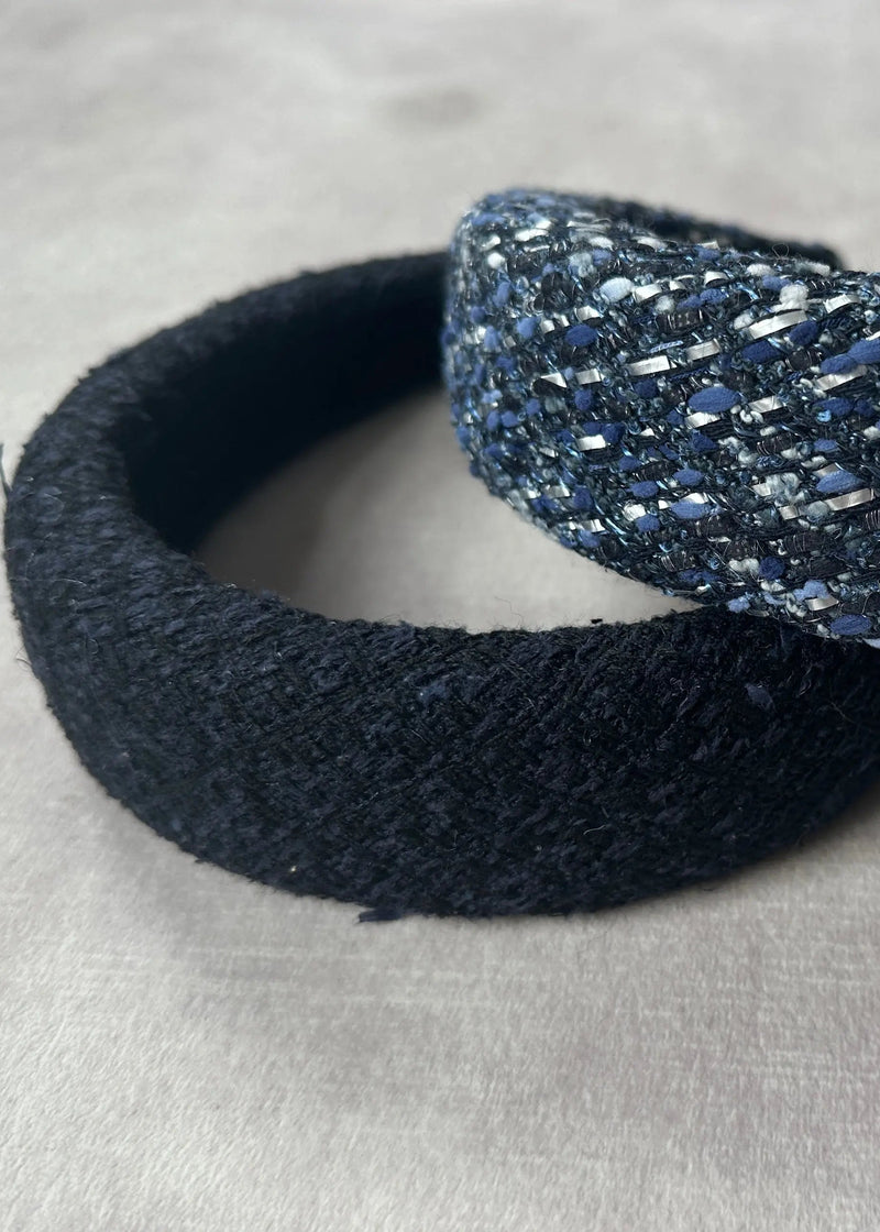 Vintage Tweed Headband in Midnight Jane Taylor London