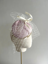 Vitula with veiling and buntal - Lilac Jane Taylor London