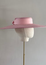 Cynthia Boater Hat in Pinokpok with Satin Bow