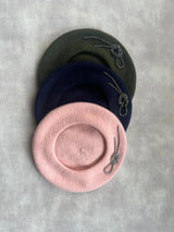 Wool Beret with Crystal Knot Jane Taylor London