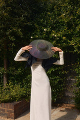 XL Boater Hat with Encrusted Crystal Mesh Jane Taylor London