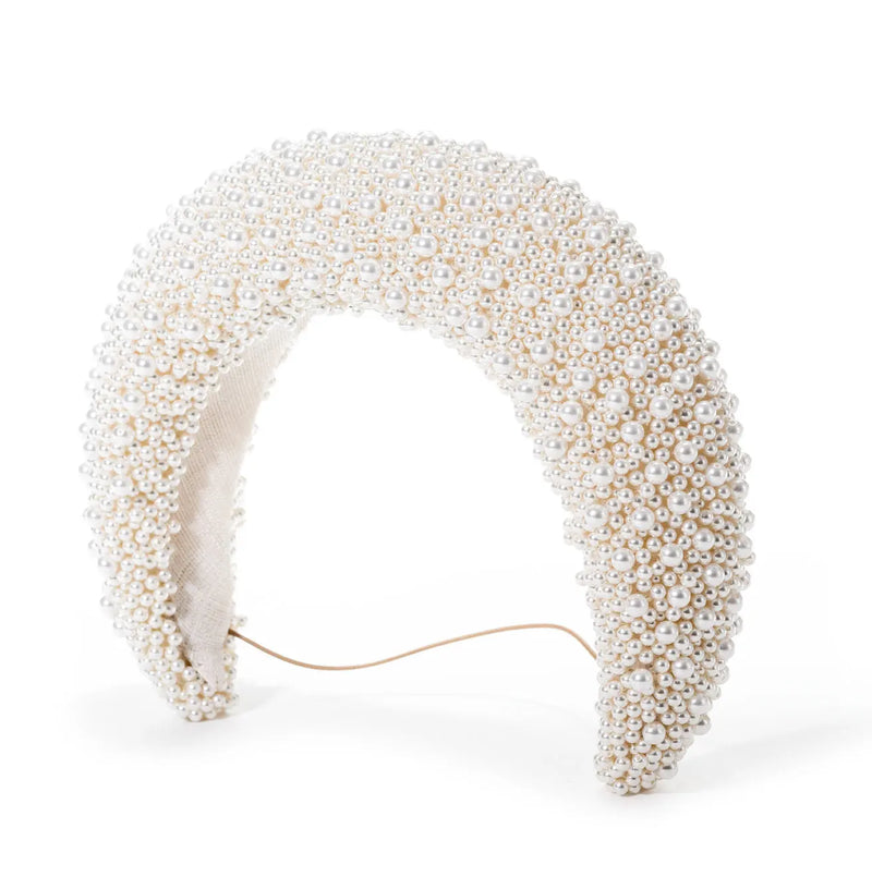 Bridal Crescent Moon Band in Pearl Jane Taylor Design