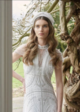 Bridal Diana Headband in Crepe with Bow Jane Taylor Design