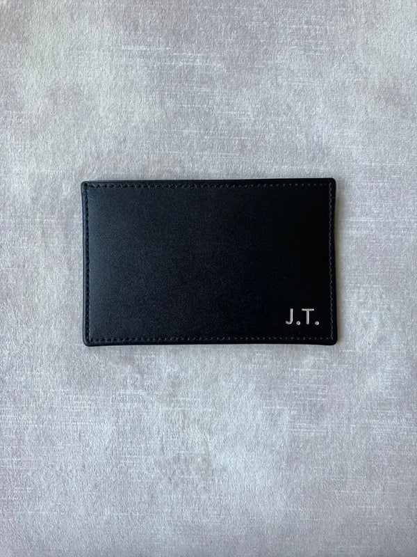 Personalised leather card holder Jane Taylor London