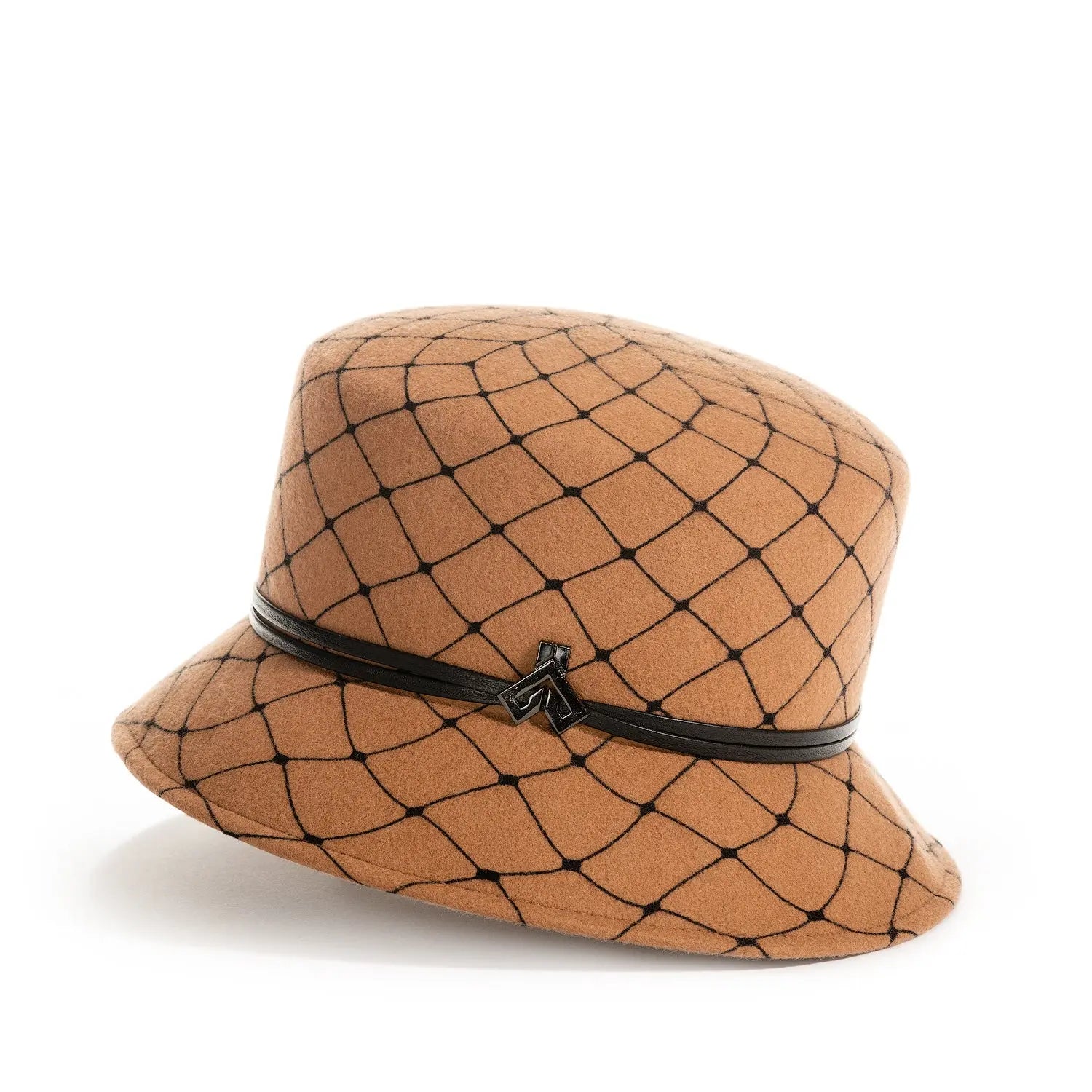 Wool Felt Bucket Hat with Printed Mesh Effect Jane Taylor London